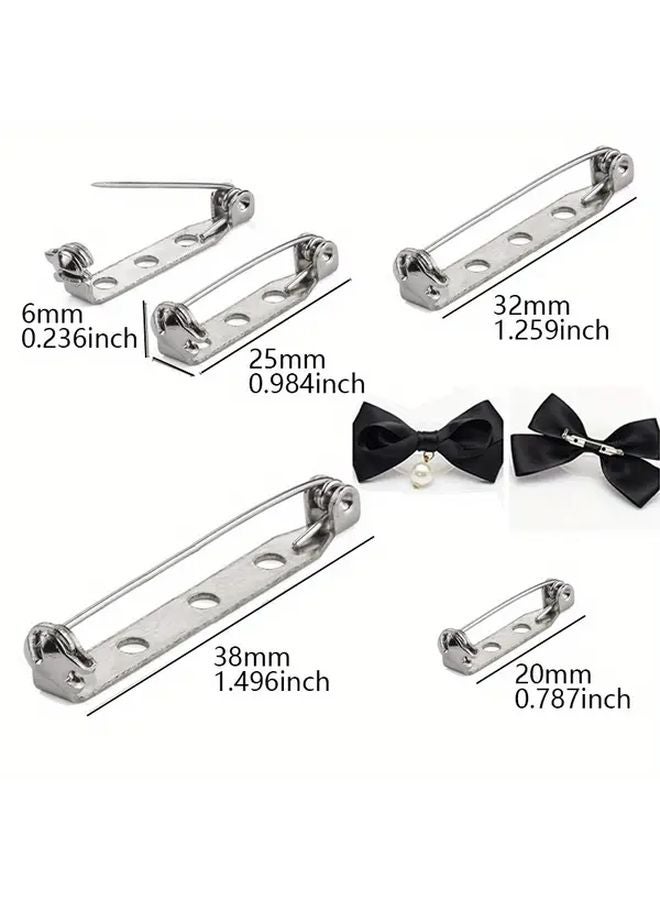Stainless Steel Brooch Pin Backs 20pcs Steel 20mm Secure Locking Clasp - Image 4